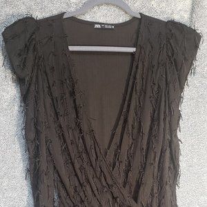 ZARA Black Long Sleeve Bodysuit